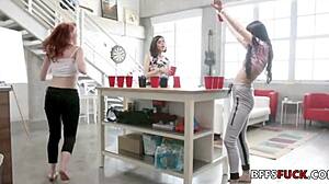 Lucky Guy Stumbles into Pussy Palace with Friends for Wild Group Action. What a Crazy 4some Night!