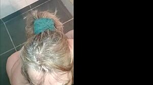 slave f bent over for master's cum facial