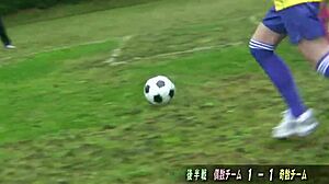 Asian Girls Playing Football Naked in Outdoor Fetish Display