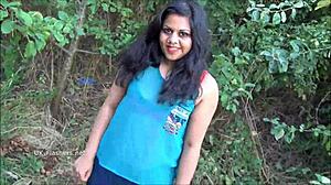 indian bbw flashing kiki and masturbating outdoors with banana