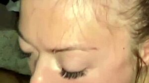 Wet and wild blowjob delivered by horny blonde Misha Maver with intense passion