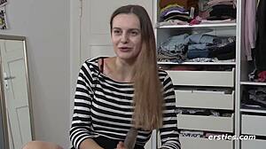 Greek amateur babes engage in hardcore lesbian fisting in homemade group session