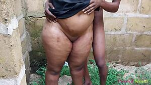 banging big ass girl doggystyle outdoors