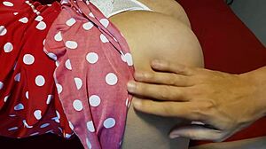 Amateur wife with huge ass humiliates husband in lingerie sex tape.