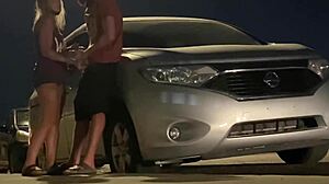 Pregnant woman caught having anal and blowjob in public spot