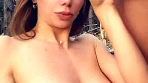 Horny babe gets rough doggystyle in the woods 😈