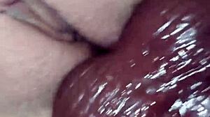 stretched my ass with a huge toy and orgasmed