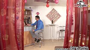 Blonde Milf Caught in Secret Kitchen Roleplay on Hidden Cam with Neighbors Watching.