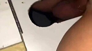 Naughty wife fucks in glory hole while husband films.