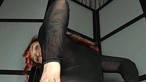 Bold Virtual Sex Cumshot with Big Ass Babe and Foot Fetish