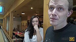 lucky fucker organizes pickup at bowling alley.