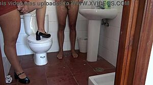 Perverted Stepmother Teases Stepson with Piss Show