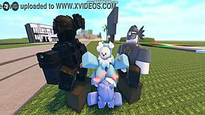 Whoreblox game unfolds with a wild gangbang in moment 11