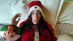 Hell Yeah! Sexy Santa Drops Cum On Young 18+ Hairy Pussy As Present!