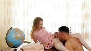 Nice Afternoon Turns Wild with Step Brother’s Slutty Blowjob and Cumshot