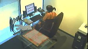 office worker caught in hidden cam moment