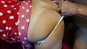 Amateur wife with huge ass humiliates husband in lingerie sex tape.