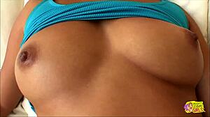 Two skinny hot lesbians lick, kiss, and finger each other to cum on the floor