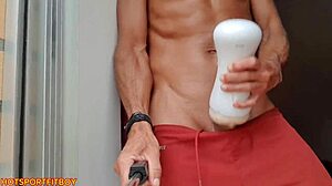 Hey, I'm cumming in my fleshlight at the window while my neighbors watch!