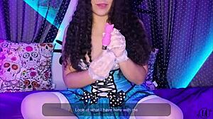 Agatha Dolly unboxes vibrator in Alice in Wonderland theme