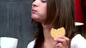 Teen lesbians drill each other’s ass with dildo