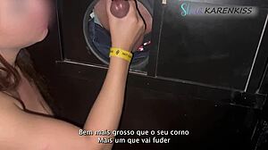 Latina KarenKiss Banged Doggy at Gloryhole While Boss Humiliates