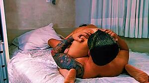 Mature couple fucks with big tits in homemade video