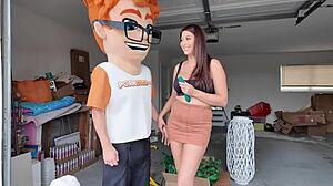 Lola Pearl's garage sale browsing turns into hardcore plowing, deepthroat, and cum on tits event