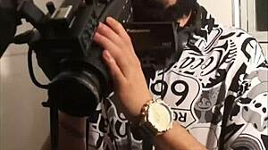 Young gaucha's first oral scene with cum director in private club.