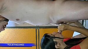 at the gym i sneak a blowjob to stepfather while trainer watches