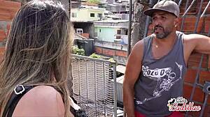 brazilian milf gives anal to bricklayer and swallows cum