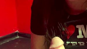 wifey sucks dick in public sex shop deepthroat