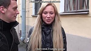 Can you believe this blonde sucking on the porch in public?