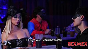 Sexmex brings sexy witch gatita veve for a quick latina blowjob and wild fucking. Her big tits drive me crazy!