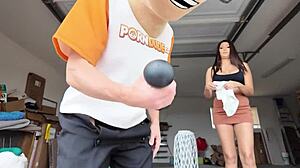 lola pearl's garage sale spirals into a wild hardcore session with deep throat and riding.