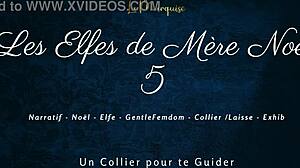 French femdom with dirty talk and leash,