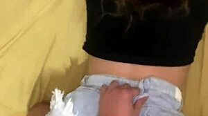 Amateur girl with big ass drilled while wearing tight shorts