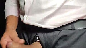 yuri gaucho boss shows off his big cock masturbation until he cums hard