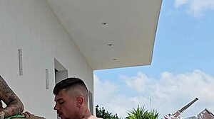 fucking tommy cabrio on the balcony, neighbors watching our big clit blowjob