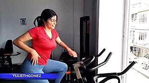 at the gym i sneak a blowjob to stepfather while trainer watches