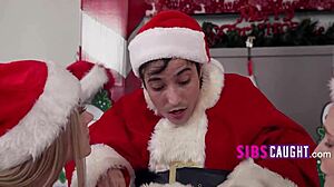 Stepsister and Her Slutty Friends Join Me for a Naughty Christmas Blowjob POV