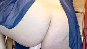 pussy lips gently embrace a big dildo during play