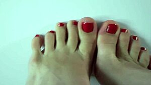 I got so into this close-up footjob, ending with cum on my feet and even tasting the sperm.