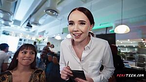 Waitress sneaks a hard fuck in restaurant