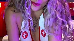 blonde nurse gets anal creampie in one-on-one.