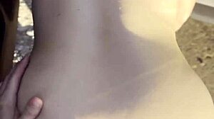 real escort with huge tits cums while fucked from behind in public