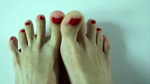 I got so into this close-up footjob, ending with cum on my feet and even tasting the sperm.