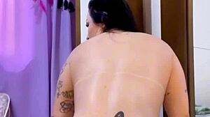 Latina Punk Princess Teases Under Shower