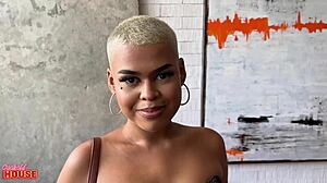 Petite brunette enjoys sex, boyfriend watches