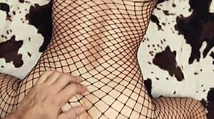 Fishnet Underwear Excites In This Homemade Close-Up Anal Scene With Milf